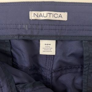 Navy Blue Nautical Polyester Shorts
